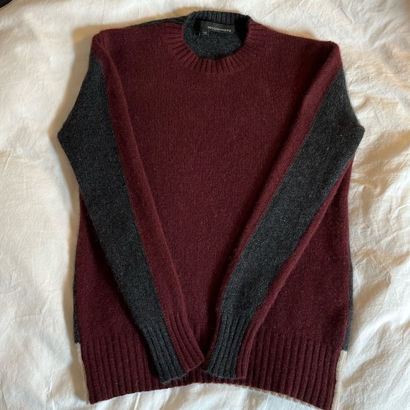 Burgundy, Grey, Tan 360 Cashmere Sweater - Picture 4 of 9